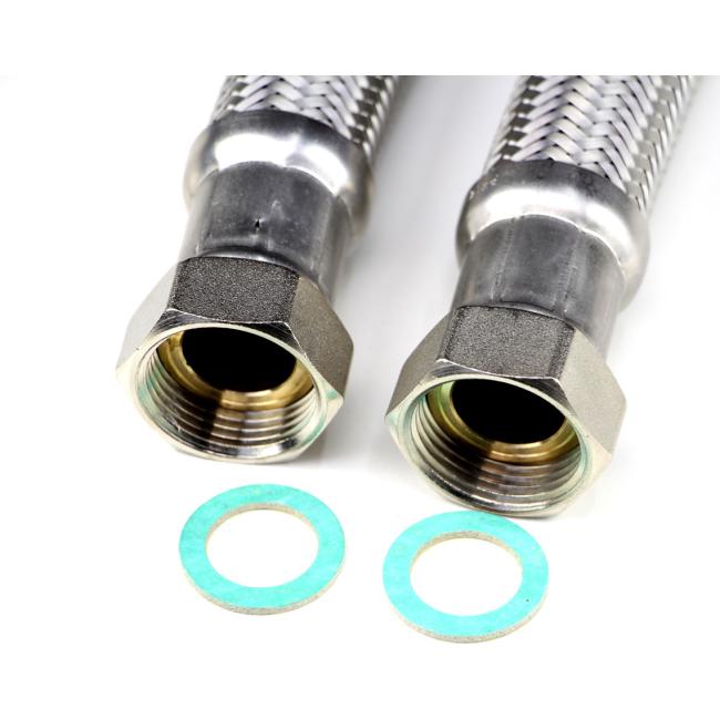 1 Panzerschlauch für Trinkwasser mit 2x1 ÜM - 500 / 750 / 1000mm