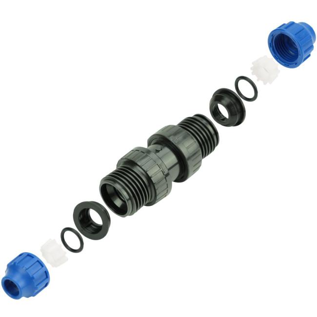 PE Rohr Rückschlagventil PE-PE Klemmverbinder Fitting PN 16 DVGW