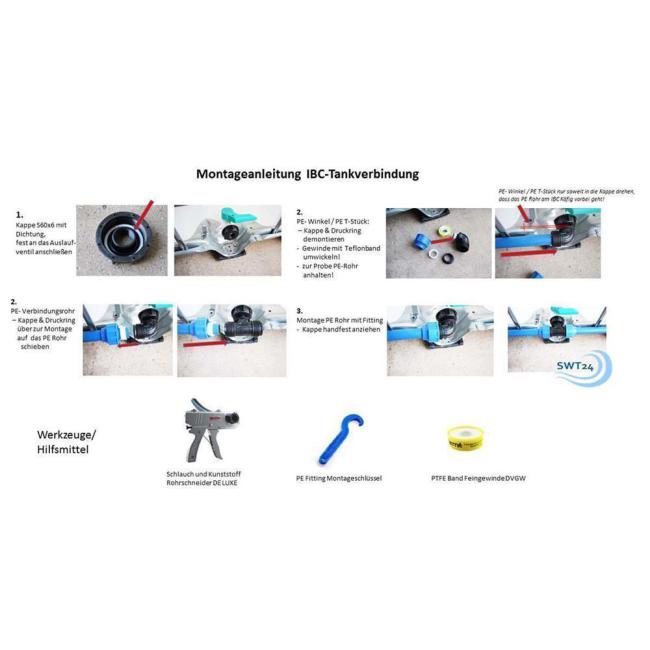 Tankverbindungsset 4 Tanks DN 32 Auslauf 1/2