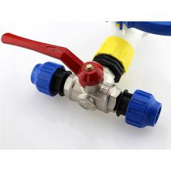 Anschluss für IBC Tank S60 x6 an 3 Wege Ventil Abgang PE Rohr 32 mm Anschluss