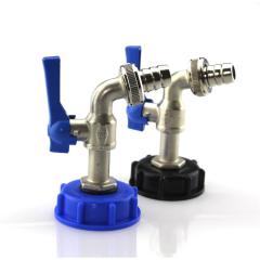 IBC  Adapter S60x6 Kappe  mit Kugelauslaufhahn 3/4 Zoll