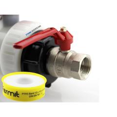 IBC Adapter IBC S60x6 Kappe mit 3/4 Zoll Kugelhahn Volldurchlass AG-AG 3/4 Zoll