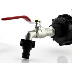 IBC S60x6 Kappe mit Kugelauslaufhahn 1/2