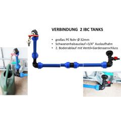 IBC Tankverbindung (2 Tanks)+Schwanenhals+ Auslaufhahn 3/4