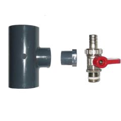 Pool Schwimmbad Entleerungsset für PVC Verrohrung d 50 mm 1x Reduktions-T-Stück (70708)  1x Reduktion 32x3/4 Zoll (70885) 1x Entleerungshahn (70207)