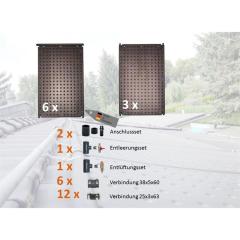 Pool Schwimmbad OKU Solarabsorber Set bis 18 m² Wasserfläche Schwimmbadheizung, incl. Anschlussset komplett