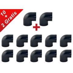 SPARSET 12x PVC Winkel 90 ° Ø50 beidseitige Klebemuffe